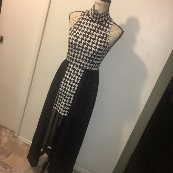 love j Dresses & Skirts - houndstooth mini dress asymmetrical cape dress